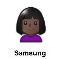 Person Frowning: Dark Skin Tone on Samsung