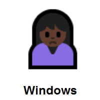 Person Frowning: Dark Skin Tone on Microsoft Windows
