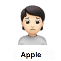 Person Frowning: Light Skin Tone on Apple iOS