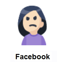 Person Frowning: Light Skin Tone on Facebook