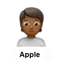 Person Frowning: Medium-Dark Skin Tone on Apple iOS