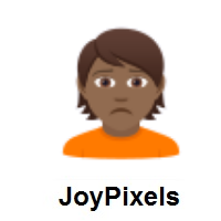 Person Frowning: Medium-Dark Skin Tone on JoyPixels