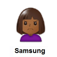 Person Frowning: Medium-Dark Skin Tone on Samsung