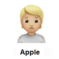 Person Frowning: Medium-Light Skin Tone on Apple iOS