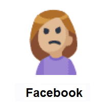 Person Frowning: Medium-Light Skin Tone on Facebook
