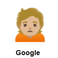 Person Frowning: Medium-Light Skin Tone on Google Android