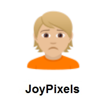 Person Frowning: Medium-Light Skin Tone on JoyPixels