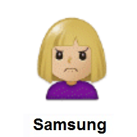 Person Frowning: Medium-Light Skin Tone on Samsung