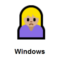 Person Frowning: Medium-Light Skin Tone on Microsoft Windows
