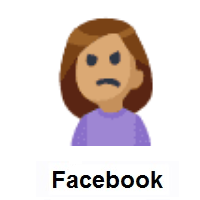 Person Frowning: Medium Skin Tone on Facebook