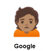 Person Frowning: Medium Skin Tone on Google Android