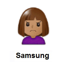 Person Frowning: Medium Skin Tone on Samsung