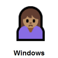 Person Frowning: Medium Skin Tone on Microsoft Windows