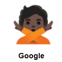 Person Gesturing NO: Dark Skin Tone on Google Android