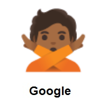 Person Gesturing NO: Medium-Dark Skin Tone on Google Android
