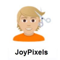 Person Getting Haircut: Medium-Light Skin Tone on JoyPixels