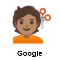 Person Getting Haircut: Medium Skin Tone on Google Android