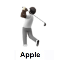 Person Golfing: Dark Skin Tone on Apple iOS