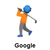 Person Golfing: Dark Skin Tone on Google Android