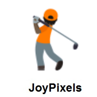 Person Golfing: Dark Skin Tone on JoyPixels