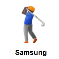 Person Golfing: Dark Skin Tone on Samsung