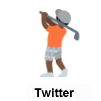 Person Golfing: Dark Skin Tone on Twitter Twemoji
