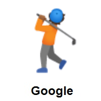 Person Golfing: Medium-Dark Skin Tone on Google Android