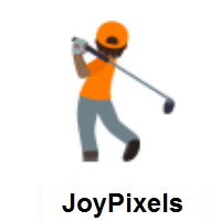 Person Golfing: Medium-Dark Skin Tone on JoyPixels