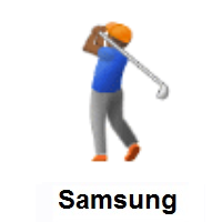 Person Golfing: Medium-Dark Skin Tone on Samsung