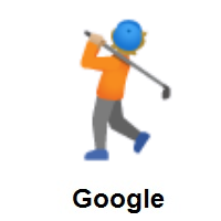 Person Golfing: Medium-Light Skin Tone on Google Android