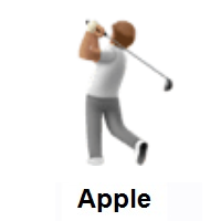 Person Golfing: Medium Skin Tone on Apple iOS