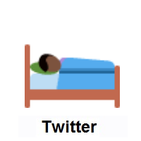 Person in Bed: Dark Skin Tone on Twitter Twemoji