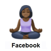 Person in Lotus Position: Dark Skin Tone on Facebook