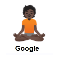 Person in Lotus Position: Dark Skin Tone on Google Android