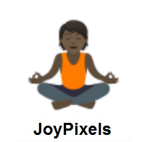 Person in Lotus Position: Dark Skin Tone on JoyPixels