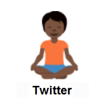Person in Lotus Position: Dark Skin Tone on Twitter Twemoji