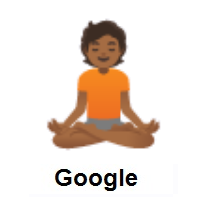 Person in Lotus Position: Medium-Dark Skin Tone on Google Android