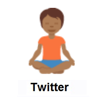Person in Lotus Position: Medium-Dark Skin Tone on Twitter Twemoji