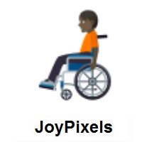 Person In Manual Wheelchair: Dark Skin Tone on JoyPixels