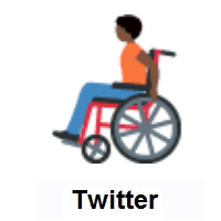Person In Manual Wheelchair: Dark Skin Tone on Twitter Twemoji