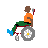 Person In Manual Wheelchair: Dark Skin Tone