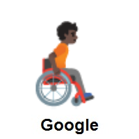 Person in Manual Wheelchair Facing Right: Dark Skin Tone on Google Android