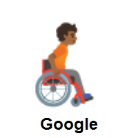 Person in Manual Wheelchair Facing Right: Medium-Dark Skin Tone on Google Android