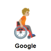 Person in Manual Wheelchair Facing Right: Medium-Light Skin Tone on Google Android