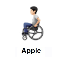 Person In Manual Wheelchair: Light Skin Tone on Apple iOS