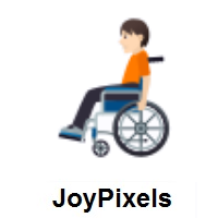 Person In Manual Wheelchair: Light Skin Tone on JoyPixels