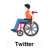 Person In Manual Wheelchair: Light Skin Tone on Twitter Twemoji