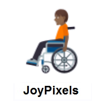 Person In Manual Wheelchair: Medium-Dark Skin Tone on JoyPixels
