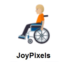 Person In Manual Wheelchair: Medium-Light Skin Tone on JoyPixels