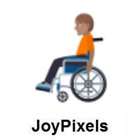 Person In Manual Wheelchair: Medium Skin Tone on JoyPixels